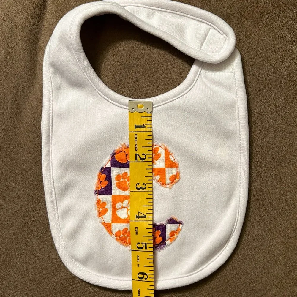 Newborn Clemson Letter C Ragged Edge Applique, Clemson Fabric